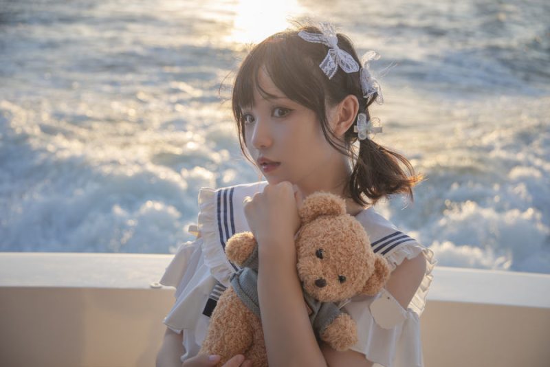 花柒Hana No.013-三亚熊之海军风泳装 [12P]-Zos次元社