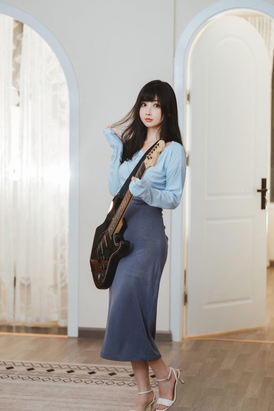 rioko凉凉子 No.073-吉他妹妹系带裙 [45P 1V]-Zos次元社