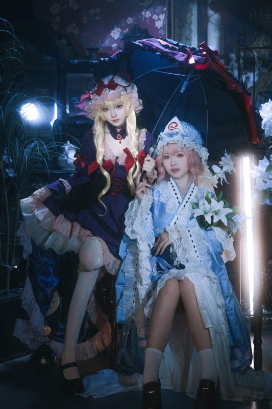 花柒Hana No.035 – 八云紫+西行寺幽幽子 (&肃雨雨雨) [16P]-Zos次元社