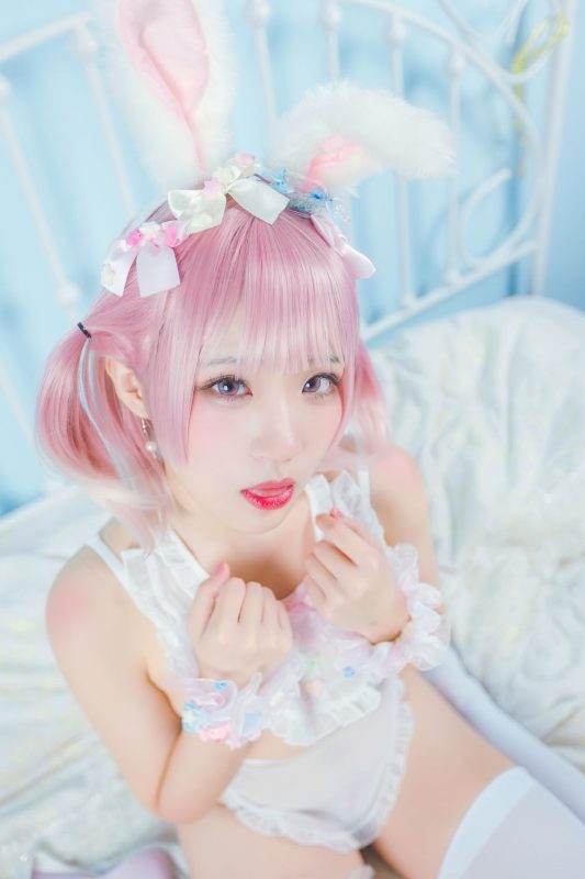 弥美Mime No.009-白粉色兔女郎 [30P]-Zos次元社