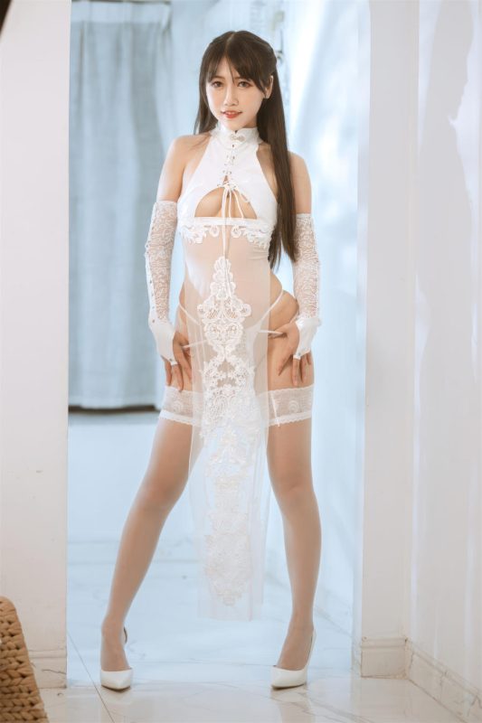 不呆猫 No.043 – 靡烟 白皮旗袍 [54P 2V]-Zos次元社