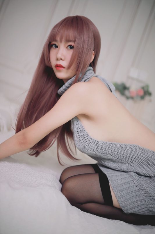 抖娘-利世 No.045-漏背毛衣 [30P]-Zos次元社