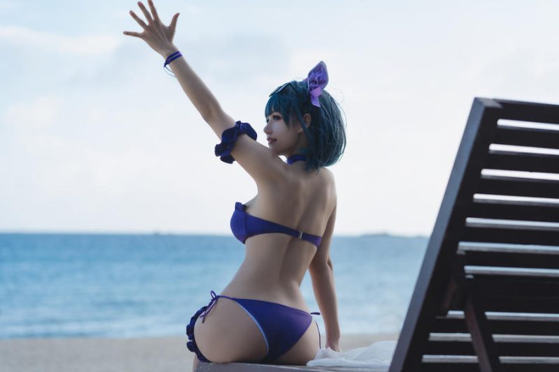 小仓千代w No.042 – 2023年01月舰长 柴郡泳装 [22P]-Zos次元社