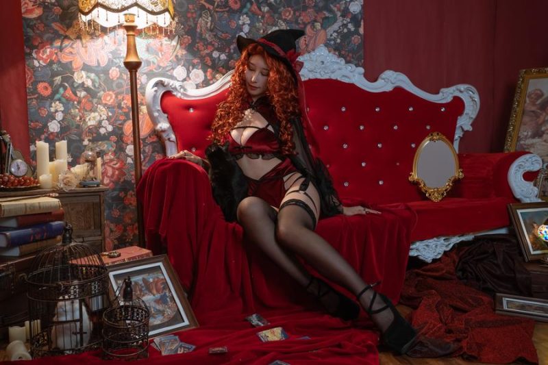 云溪溪 No.031-奶桃 女巫和她的黑猫 [50P 1V]-Zos次元社