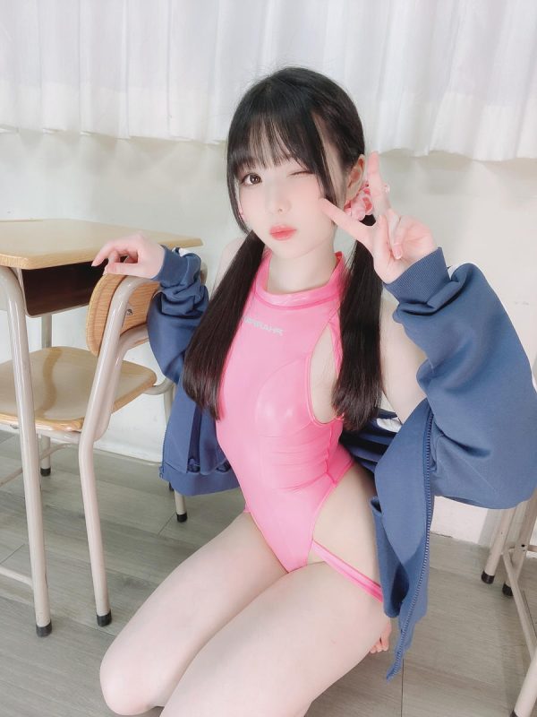 霜月shimo No.073 – Pink Swimsuit 粉色泳装 [21P]-Zos次元社