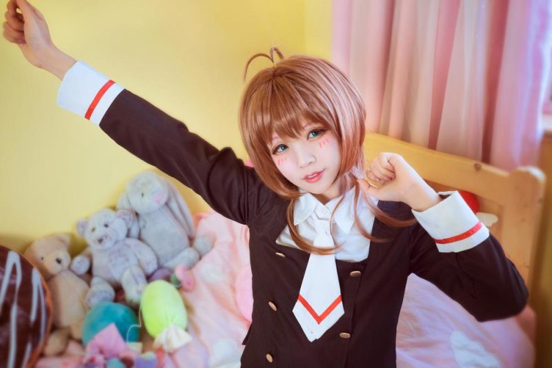 汐兔子 No.001-魔卡少女 木之本樱 JK制服 [9P]-Zos次元社