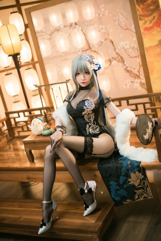 Tomoyo酱 No.025 – 碧蓝航线 路易九世旗袍 [20P]-Zos次元社