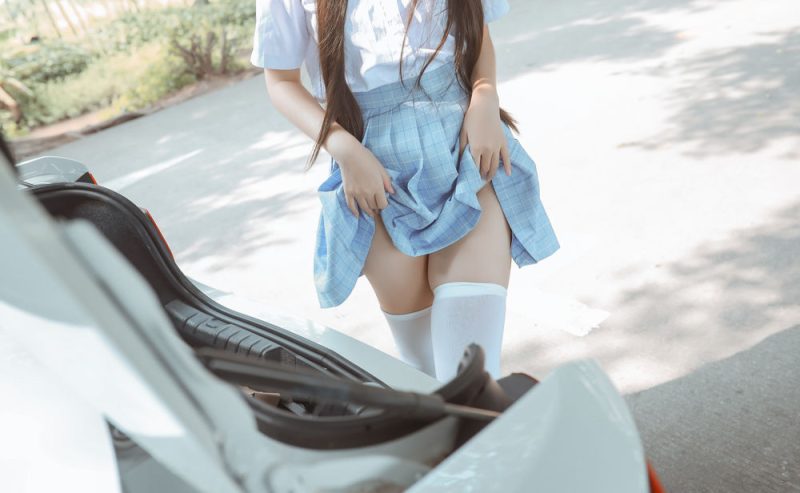 不呆猫 No.024-白丝过膝袜 [21P 12V]-Zos次元社