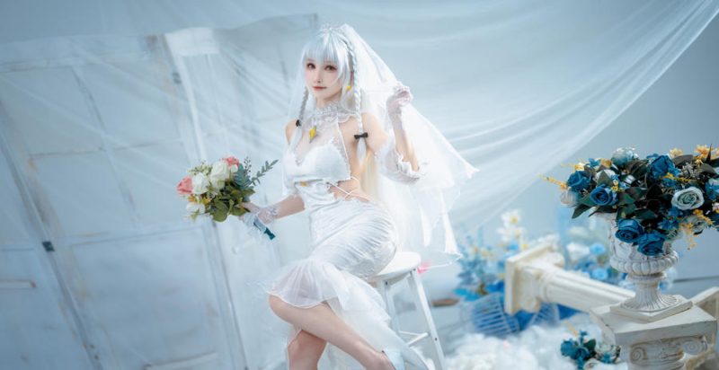 一千只猫薄禾 No.011 – 花园 誓约婚纱 [15P]-Zos次元社