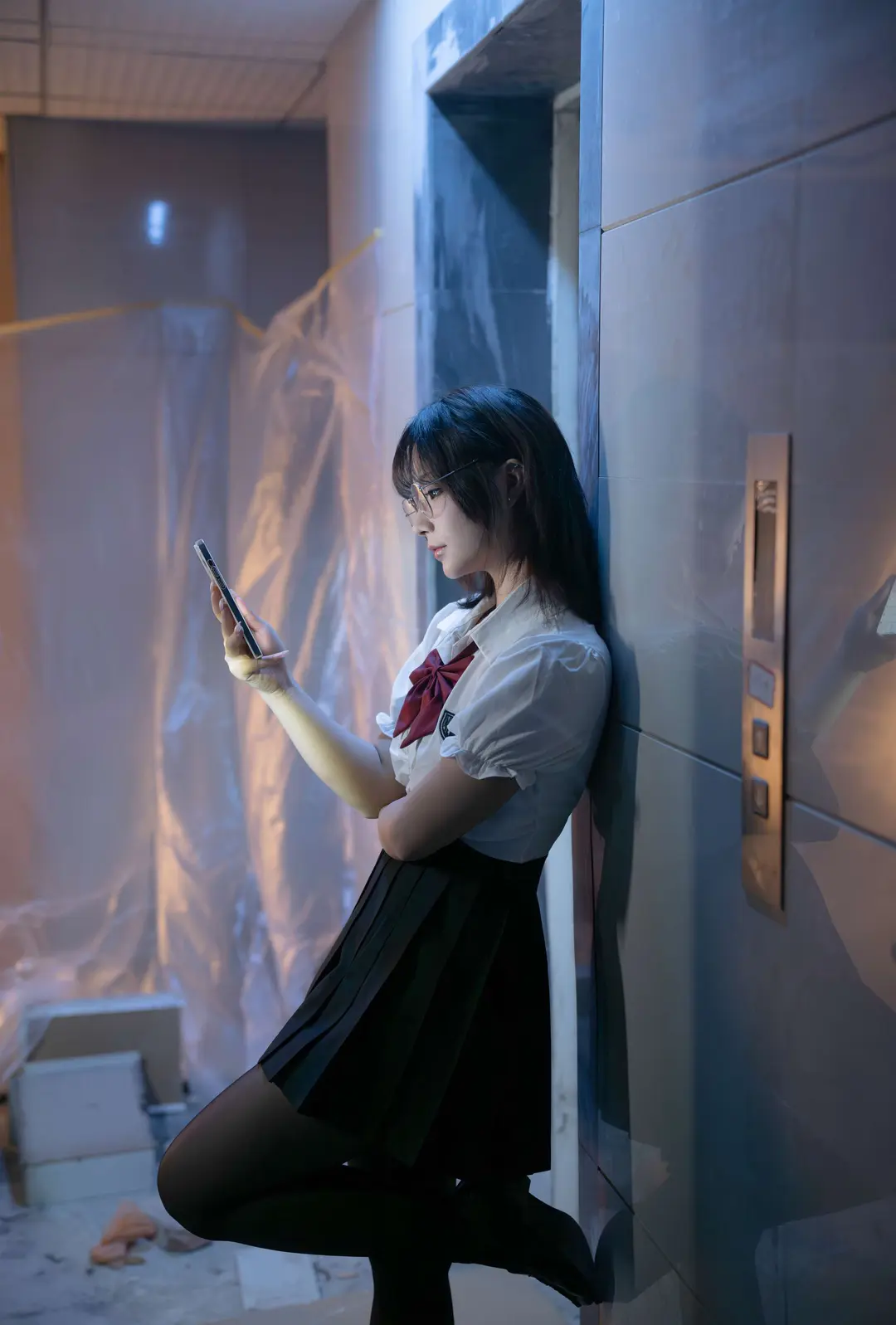yuuhui玉汇 – 电梯间 尾行 165P