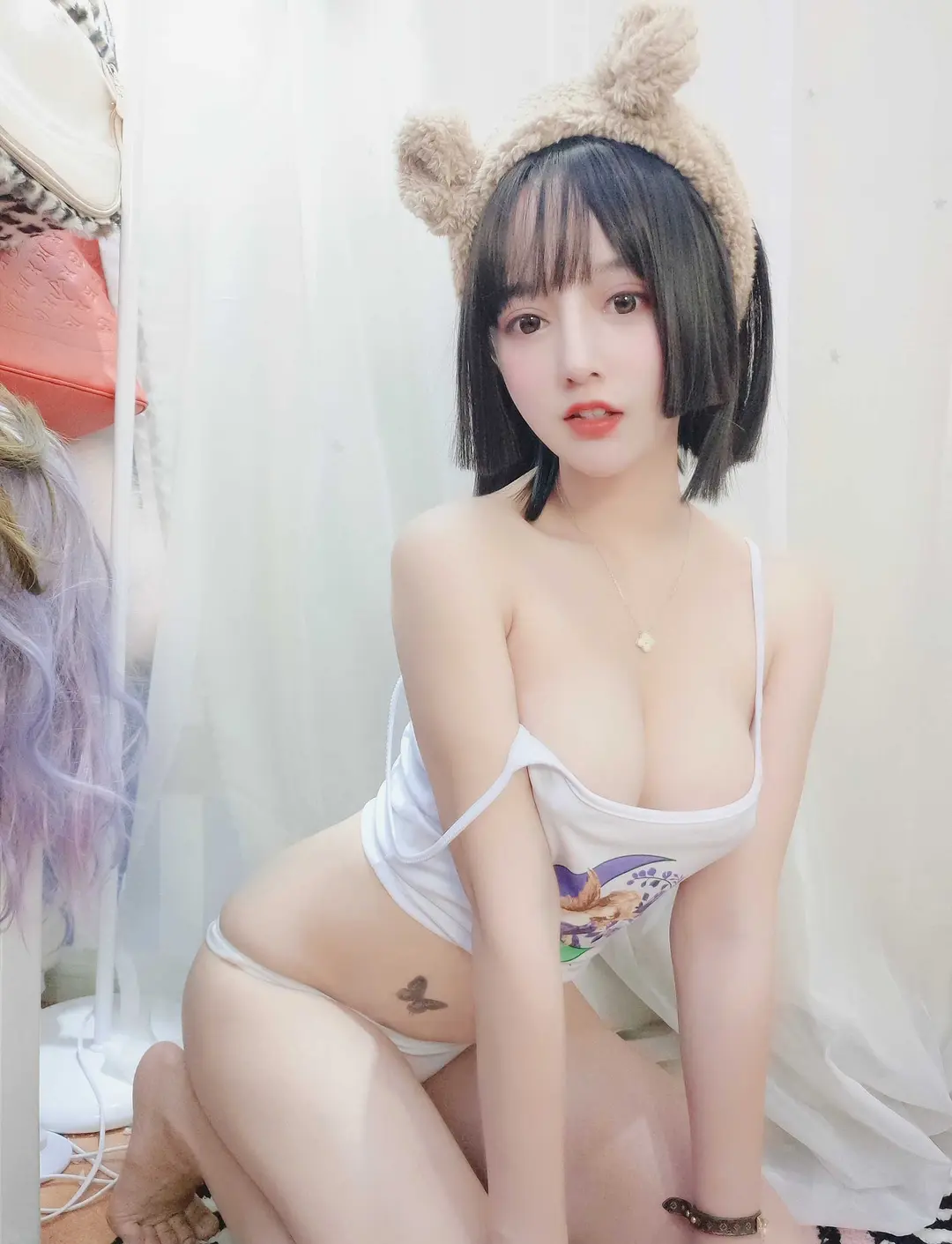 过期米线线喵 – 粉裙 22P