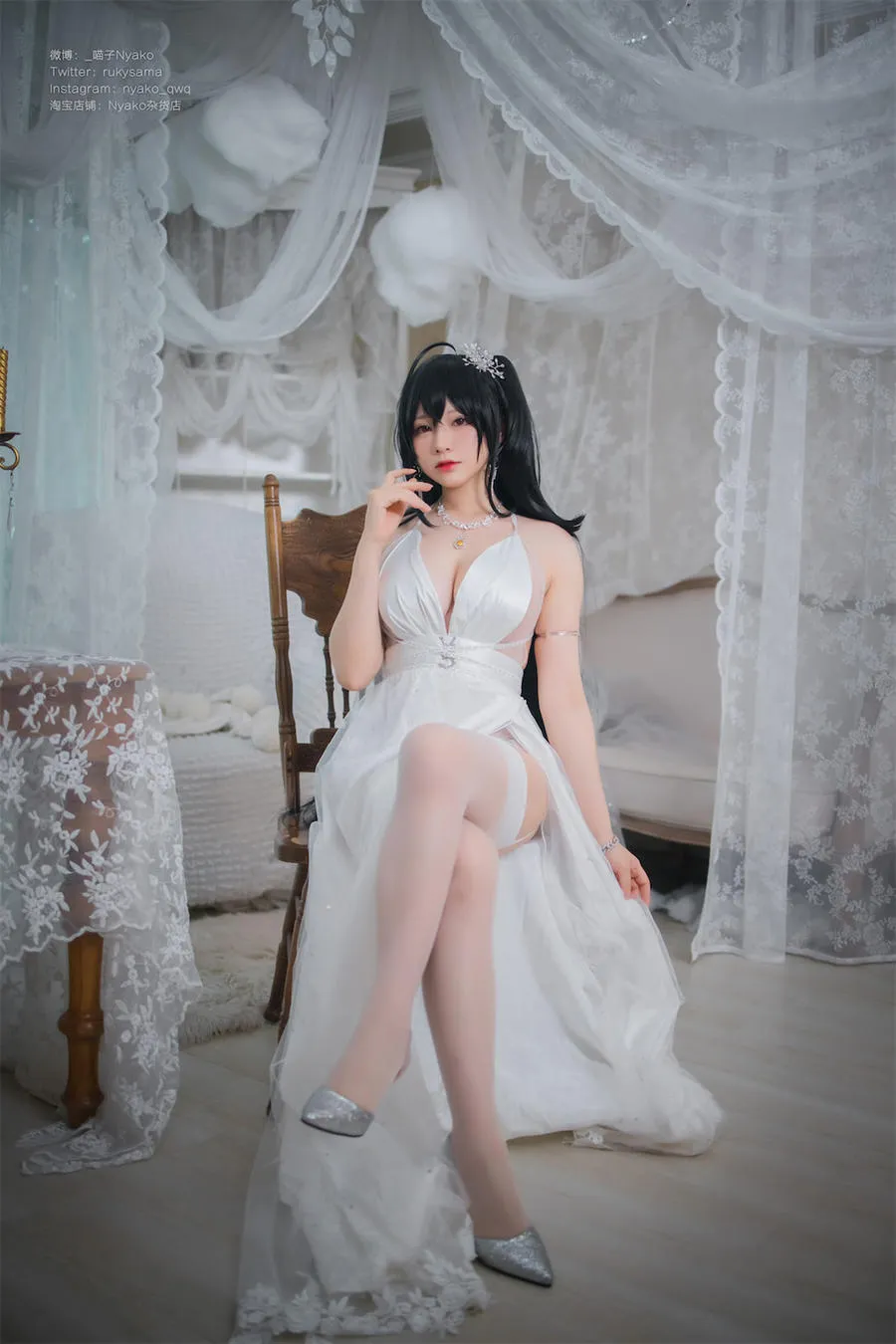 Nyako喵子 – 大凤纯白婚纱 65P
