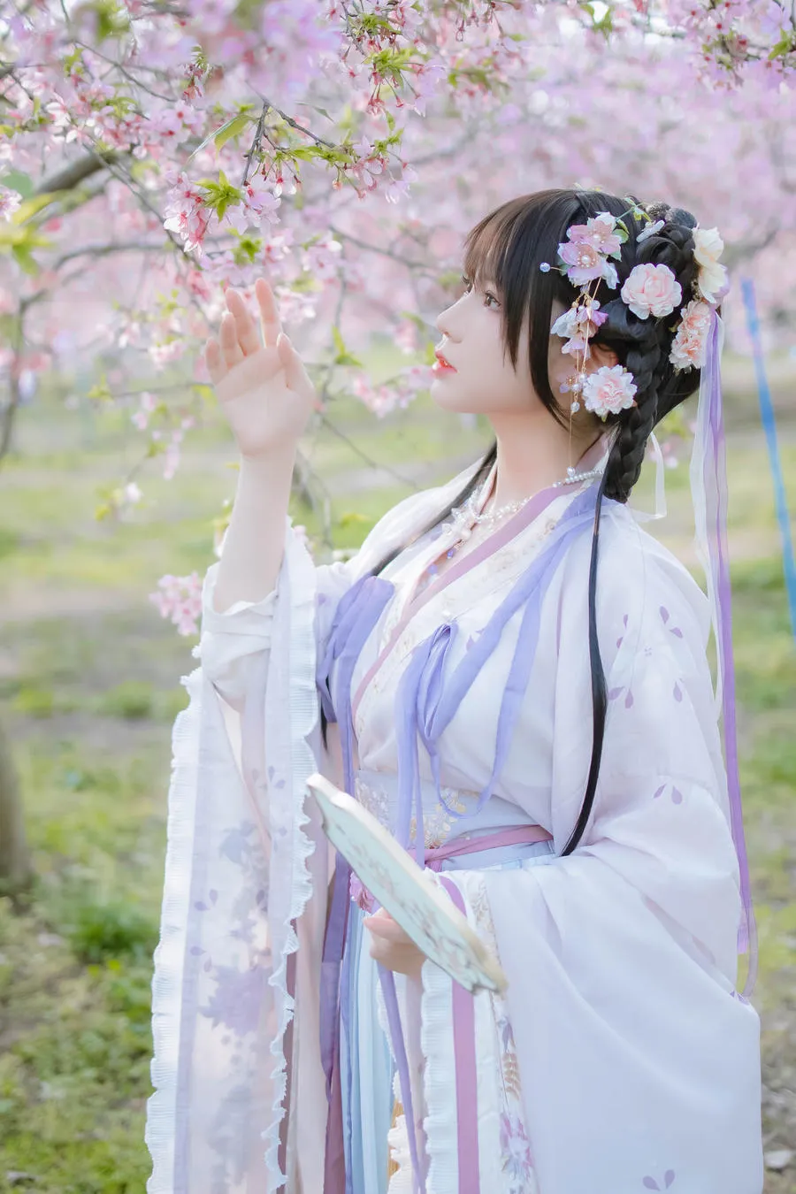 Nyako喵子 – 樱花汉服 花神祈愿 52P