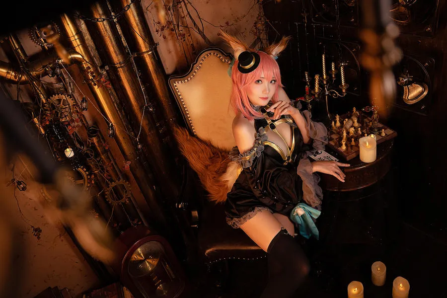 瓜希酱 玉藻前 漆黑魔术服 20P