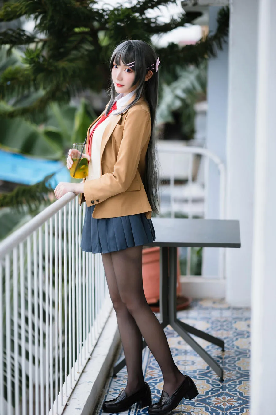 瓜希酱 樱岛麻衣 校服 20P